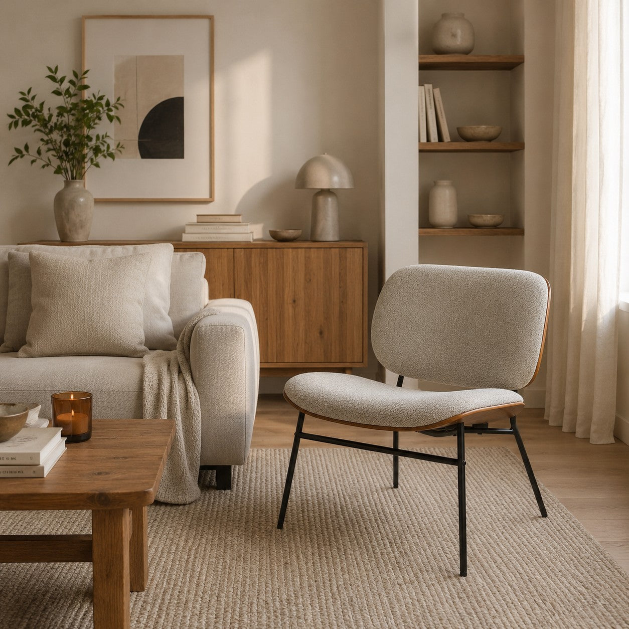 Aurel - Armchair - Fabric - Ecru