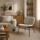 Fauteuil En Tissu Écru Aurel