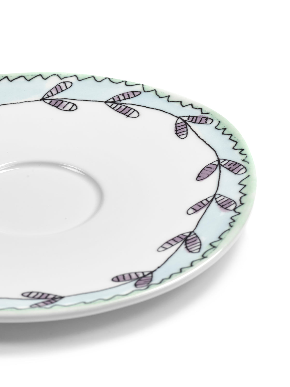 Midnight Flowers - Lot De 2 Soucoupes Pour Tasse À Café Basse - Porcelaine Bone China - Blossom Milk