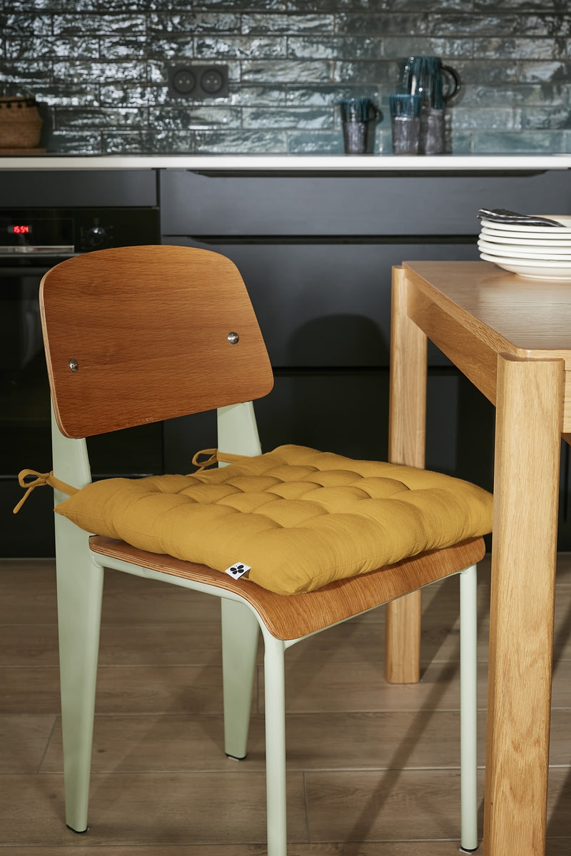 Assise Matelassée - Double Gaze De Coton Unie - Gaïa - Safran