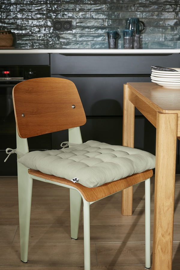 Gaïa - Assise Matelassée - Double Gaze De Coton Unie - Vert D'Eau