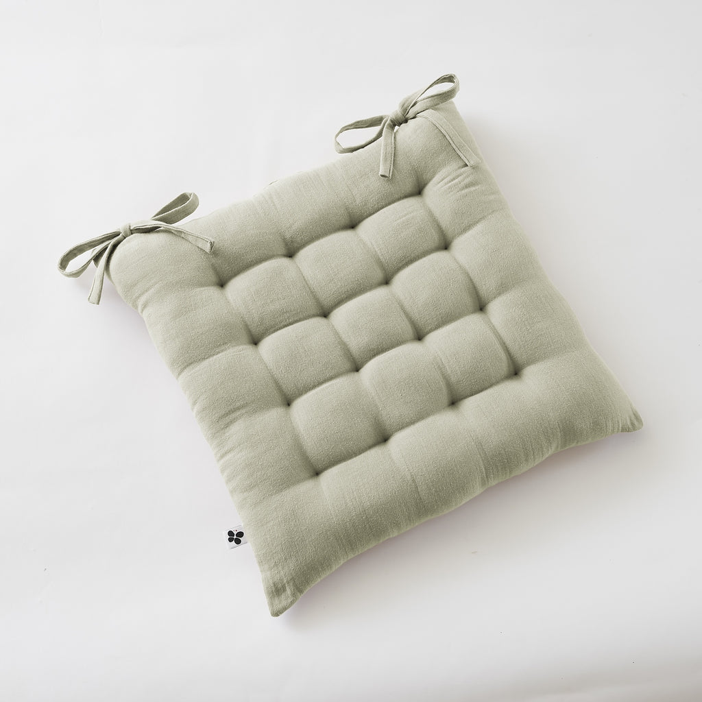 Gaïa - Assise Matelassée - Double Gaze De Coton Unie - Vert D'Eau