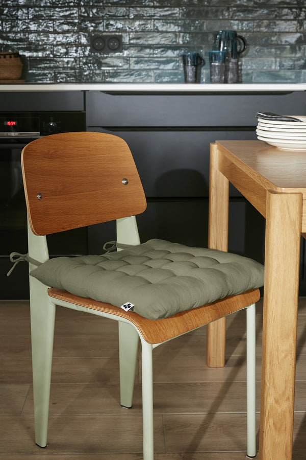 Gaïa - Assise Matelassée - Double Gaze De Coton Unie - Romarin