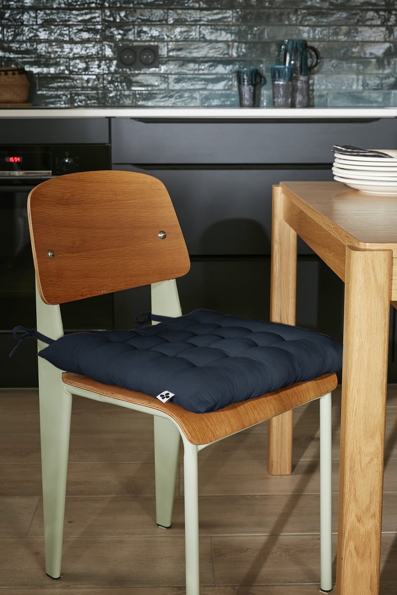 Assise Matelassée - Double Gaze De Coton Unie - Gaïa - Minuit