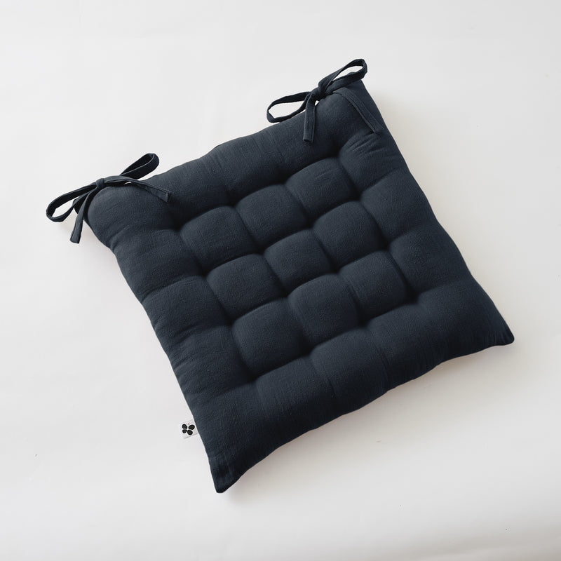 Assise Matelassée - Double Gaze De Coton Unie - Gaïa - Minuit