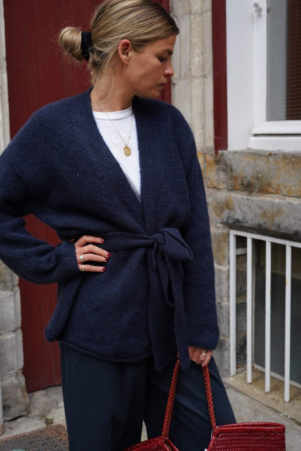Lucien Navy Kimono Vest