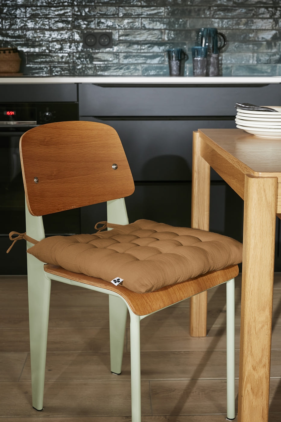 Gaïa - Assise Matelassée - Double Gaze De Coton Unie - Camel