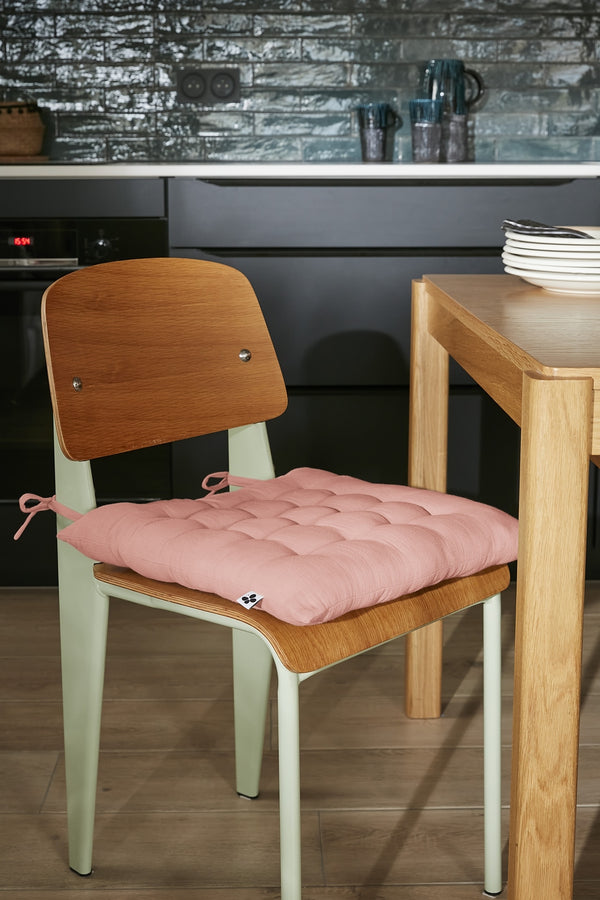 Gaïa - Assise Matelassée - Double Gaze De Coton Unie - Rose Pêche