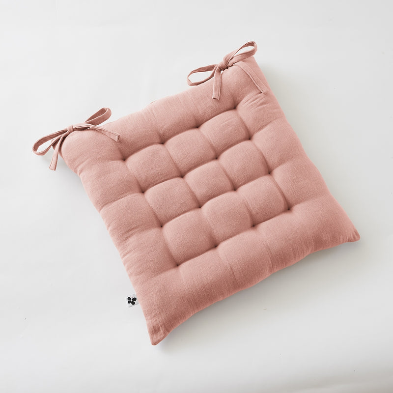 Assise Matelassée - Double Gaze De Coton Unie - Gaïa - Rose Pêche