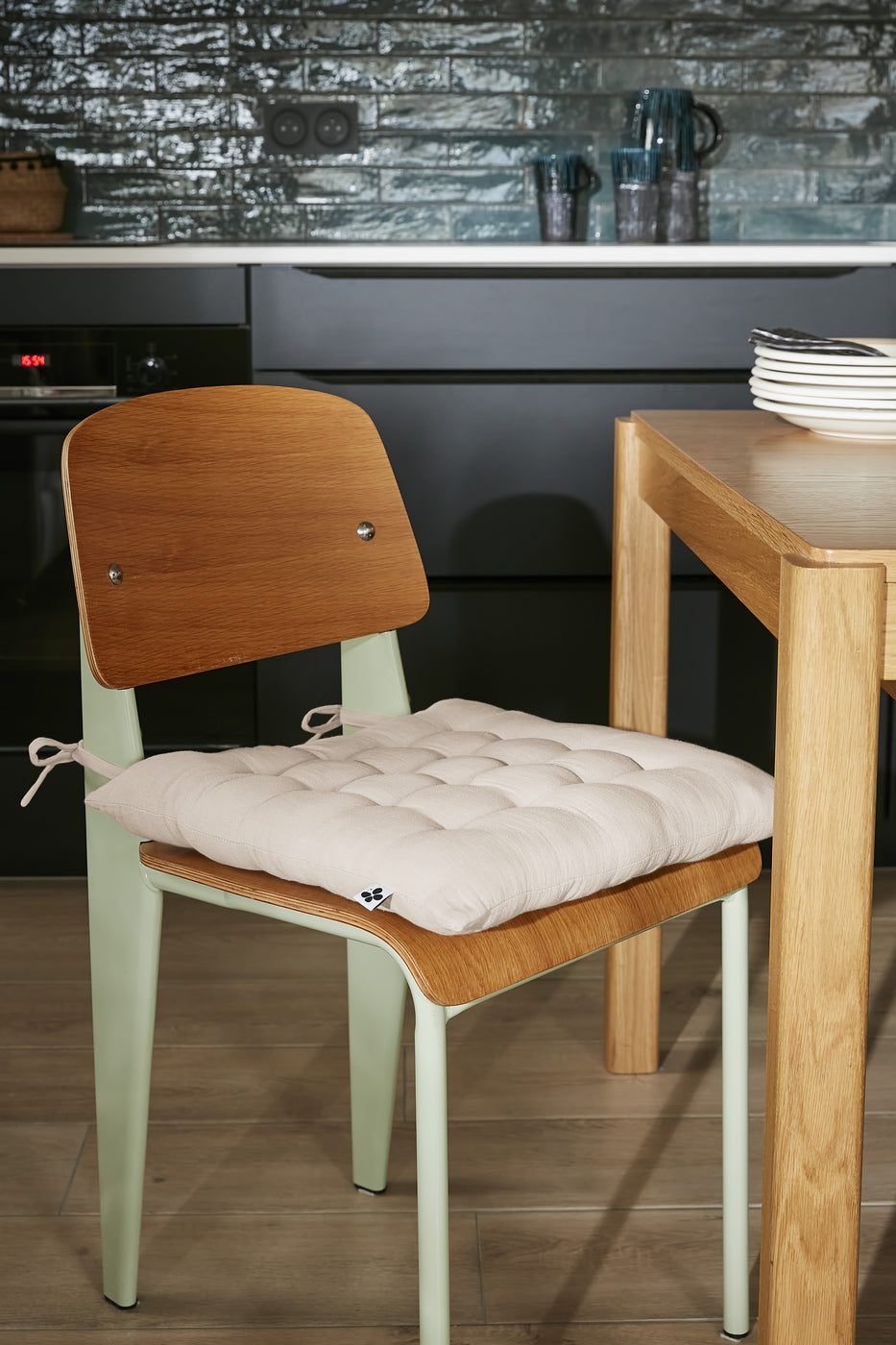 Gaïa - Asiento Acolchado - Gasa Doble De Algodón Liso - Pampa