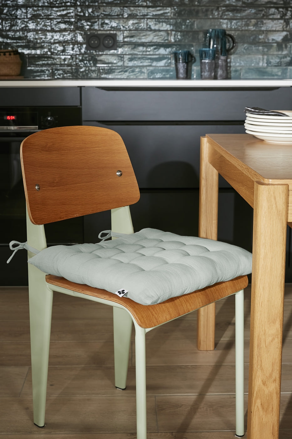 Gaïa - Assise Matelassée - Double Gaze De Coton Unie - Eucalyptus