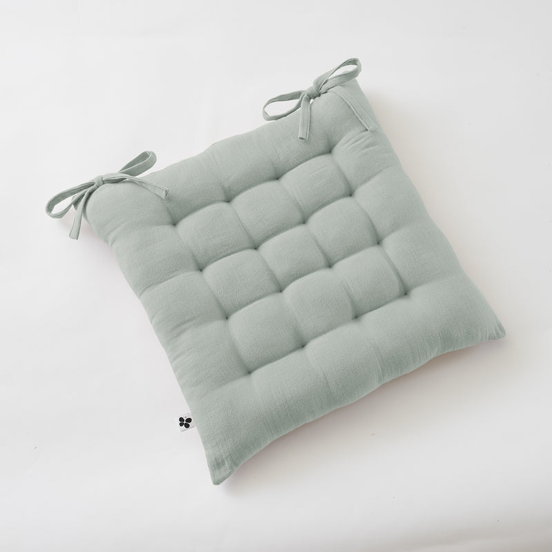 Quilted Seat - Double Plain Cotton Gauze - Gaia - Eucalyptus