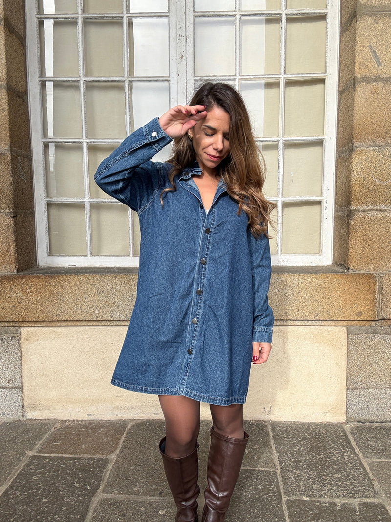 Robe En Jean Marion À Manches Longues