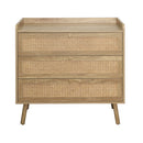 Commode 3 Tiroirs Avec Façades En Rotin Naturel - Palmo