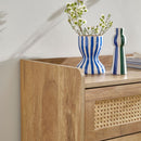 Commode 3 Tiroirs Avec Façades En Rotin Naturel - Palmo