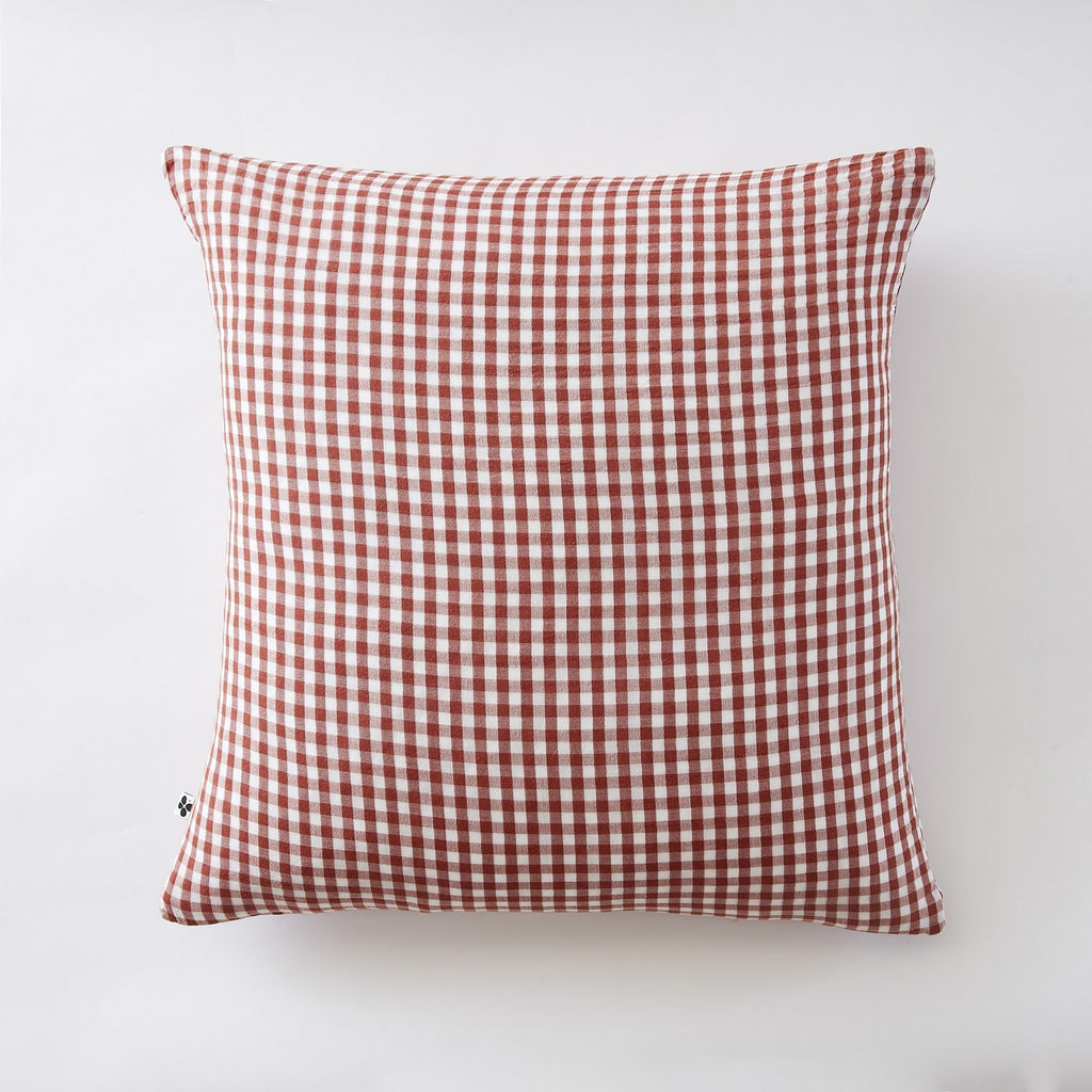 Vickie - Funda de almohada - Gasa de algodón tejida teñida - Terracota