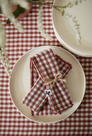 Lot De Serviettes - Gaze De Coton Tissée - Teinte Vickie - Terracotta