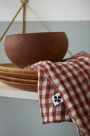 Lot De Serviettes - Gaze De Coton Tissée - Teinte Vickie - Terracotta