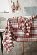 Nappe Rectangle - Gaze De Coton Tissée - Teinte Vickie - Terracotta