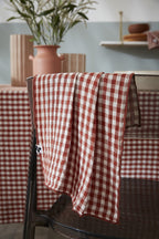 Hue Vickie - Mantel rectangular - Gasa de algodón tejida - Terracota