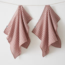 Lot De Essuie-Mains - Gaze De Coton Tissée - Teinte Vickie - Terracotta