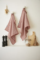 Lot De Essuie-Mains - Gaze De Coton Tissée - Teinte Vickie - Terracotta