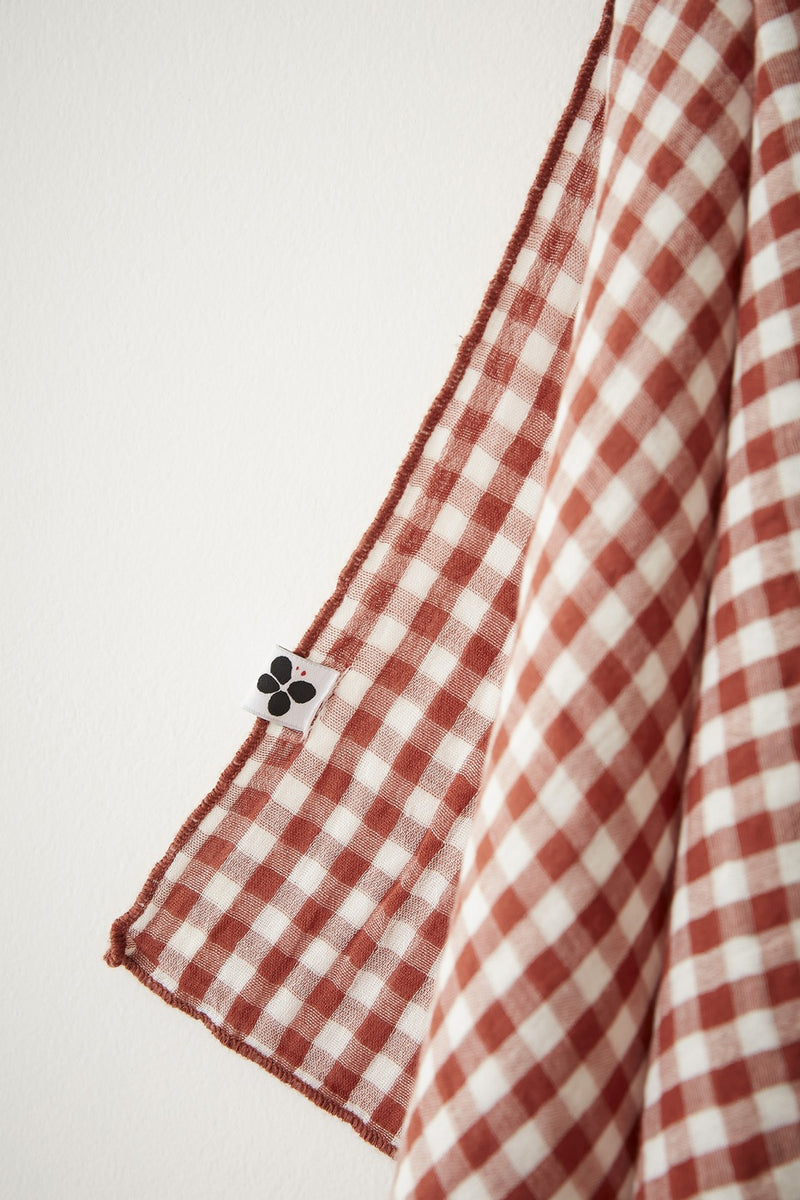 Lot De Essuie-Mains - Gaze De Coton Tissée - Teinte Vickie - Terracotta