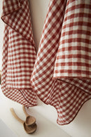 Lot De Essuie-Mains - Gaze De Coton Tissée - Teinte Vickie - Terracotta