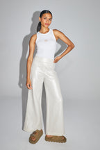 Pantalón Charlie De Algodón Orgánico Brillante Con Textura