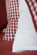 Coussin Déhoussable Avec Passepoil - Gaze De Coton Tissée - Teinte Vickie - Terracotta