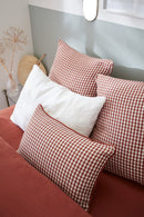 Coussin Déhoussable Avec Passepoil - Gaze De Coton Tissée - Teinte Vickie - Terracotta