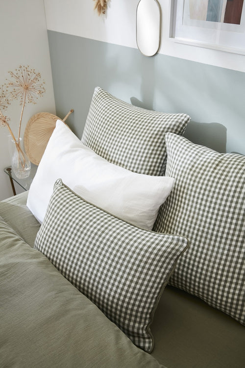 Taie D'Oreiller - Gaze De Coton Tissée Teinte - Vickie - Romarin