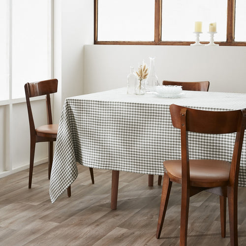 Nappe Rectangle - Gaze De Coton Tissée - Teinte Vickie - Romarin