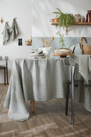 Nappe Rectangle - Gaze De Coton Tissée - Teinte Vickie - Romarin