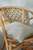 Coussin Déhoussable Avec Passepoil - Gaze De Coton Tissée - Teinte Vickie - Romarin