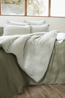 Bout De Lit - Gaze De Coton Tissée Teinte - Vickie - Romarin