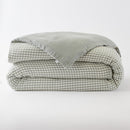 Reversible Duvet Cover - Dyed Woven Cotton Gauze - Vickie - Eucalyptus