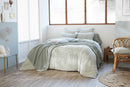 Reversible Duvet Cover - Dyed Woven Cotton Gauze - Vickie - Eucalyptus