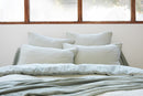 Reversible Duvet Cover - Dyed Woven Cotton Gauze - Vickie - Eucalyptus