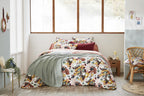 Reversible Duvet Cover - Printed Cotton Gauze - Léane - Peach Pink