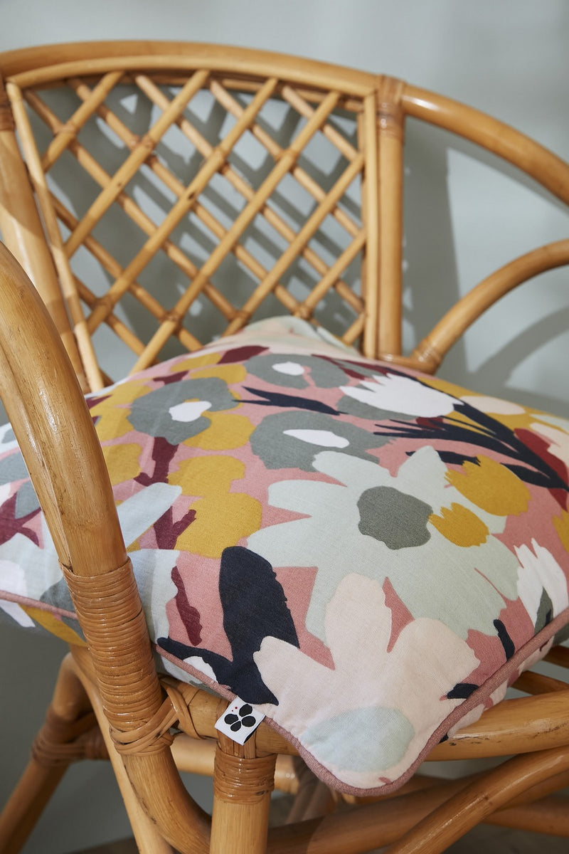 Housse De Couette Réversible - Gaze De Coton Imprimée - Léane - Rose Pêche