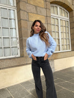 Hortense Crew-Neck Knitted Sweater Glacier Blue