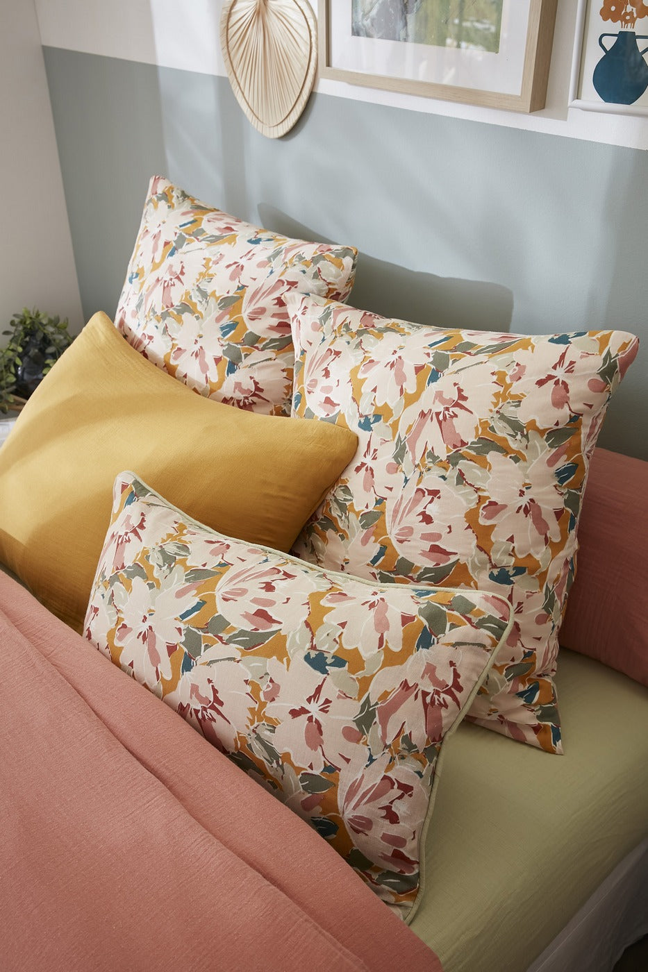 Clarence - Funda de almohada - Gasa de algodón estampada
