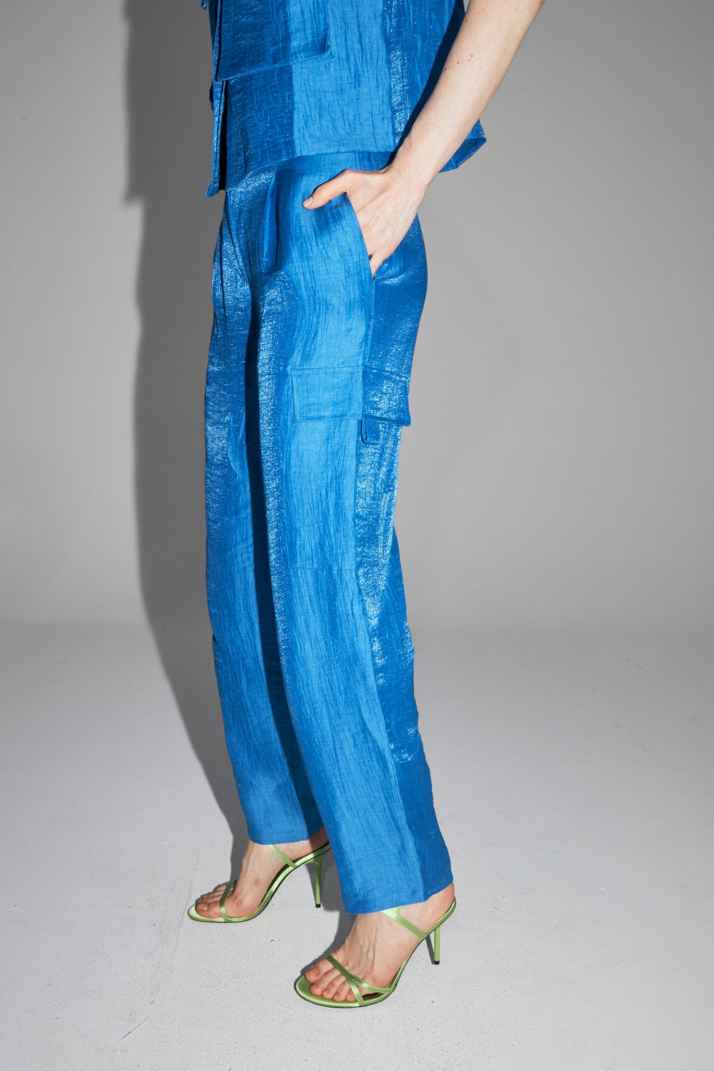 Pantalones The Ryder de lino azul brillante