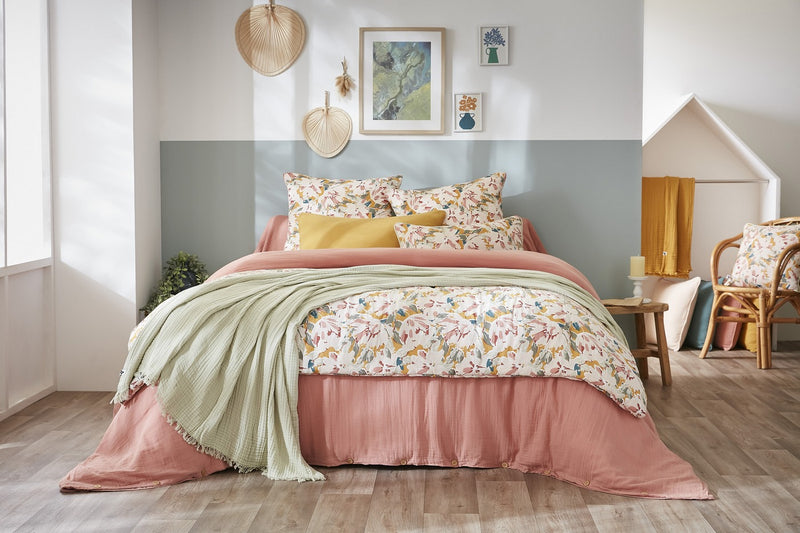 Bout De Lit - Gaze De Coton Imprimée - Clarence