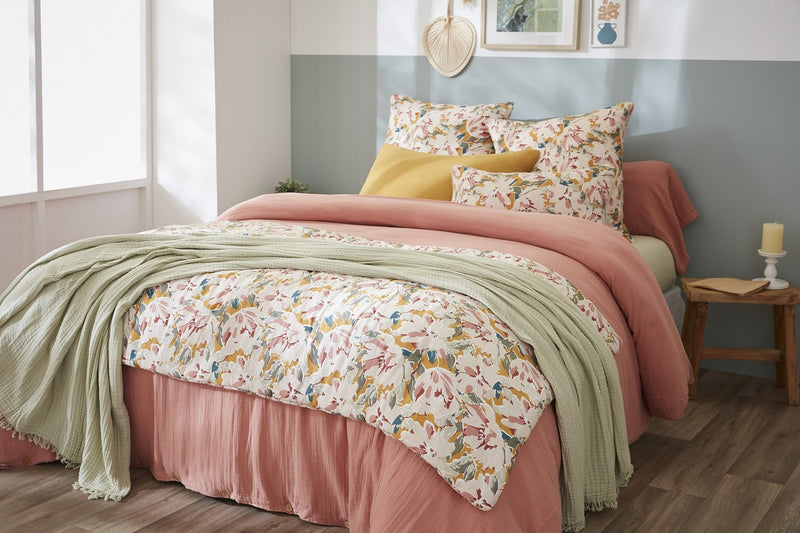 Bout De Lit - Gaze De Coton Imprimée - Clarence