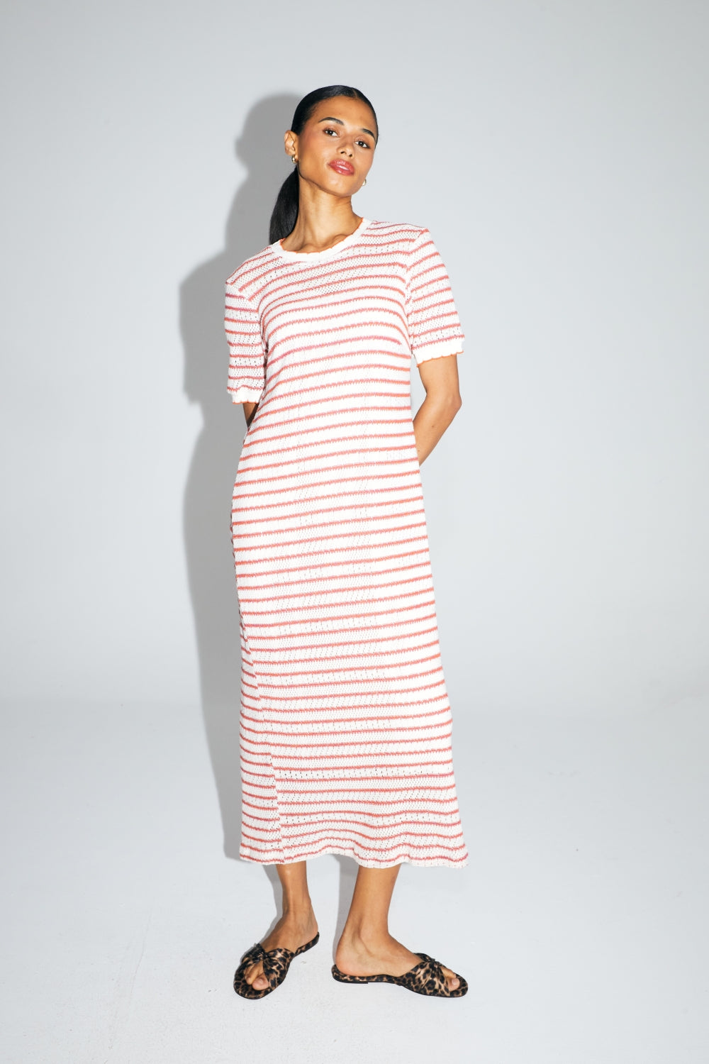 The Annalise Vestido De Punto Calado A Rayas Cala