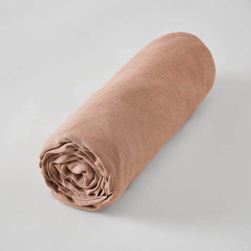 Fitted Sheet - Washed Linen - Soline - Old Rose
