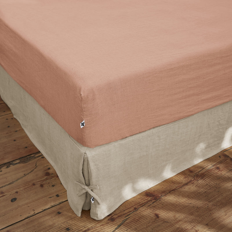 Fitted Sheet - Washed Linen - Soline - Old Rose
