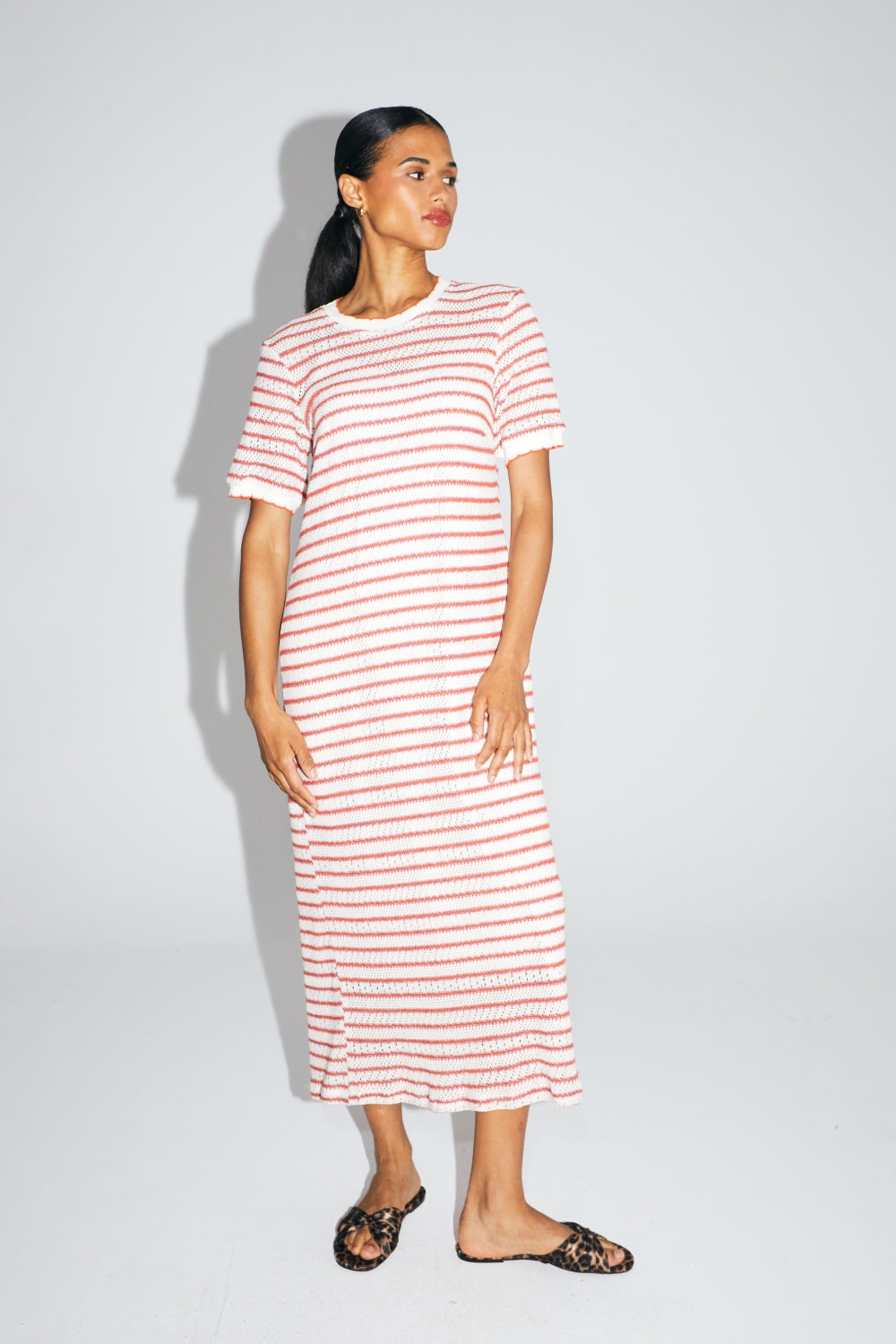 The Annalise Vestido De Punto Calado A Rayas Cala